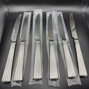 Reed & Barton Trinity Hall 6 Stainless Steel 18/10 Hollow Serrated Steak Knives